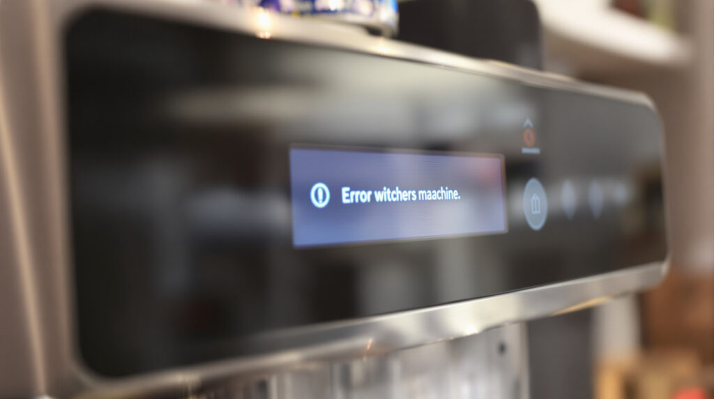 Écran avec message d'erreur Delonghi Magnifica S Smart