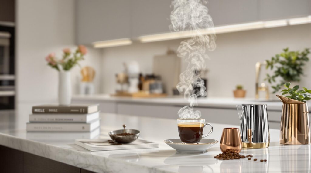 Machine à café Miele en fonctionnement