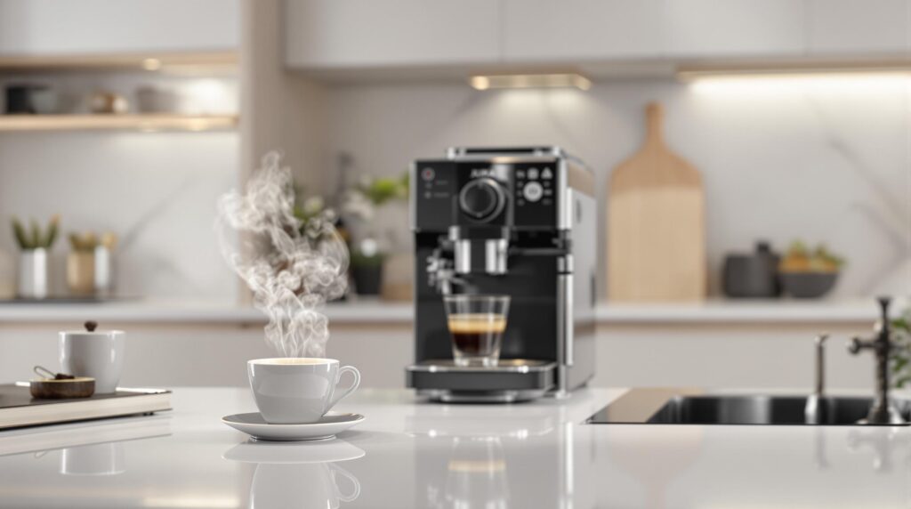 Préparation de café avec une machine Jura